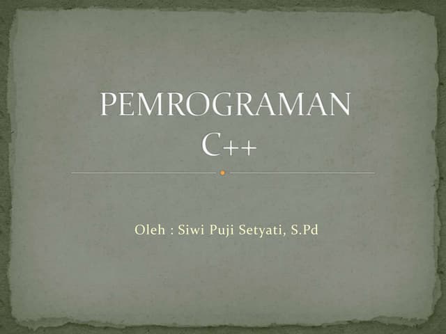 Bahasa Pemrograman C++