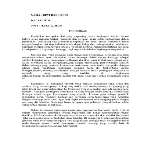 Pendidikan merupakan hal yang terpenting dalam kehidupan kita