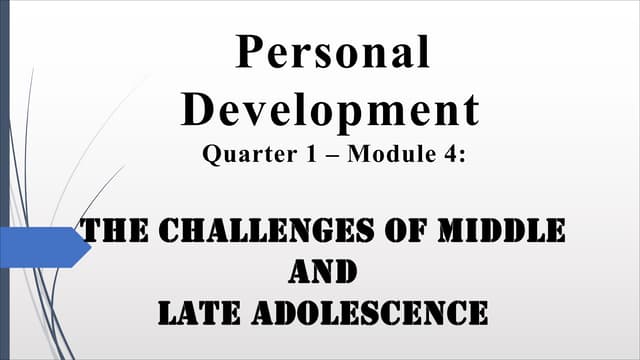 The Challenges of Middle and laTe adolesCenCe