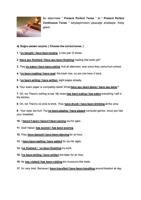 Perfect perfect continuous karşılaştırma 2