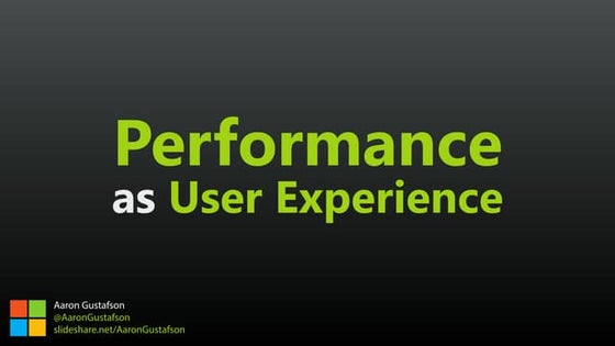 Performance as User Experience [AEA SEA 2018]