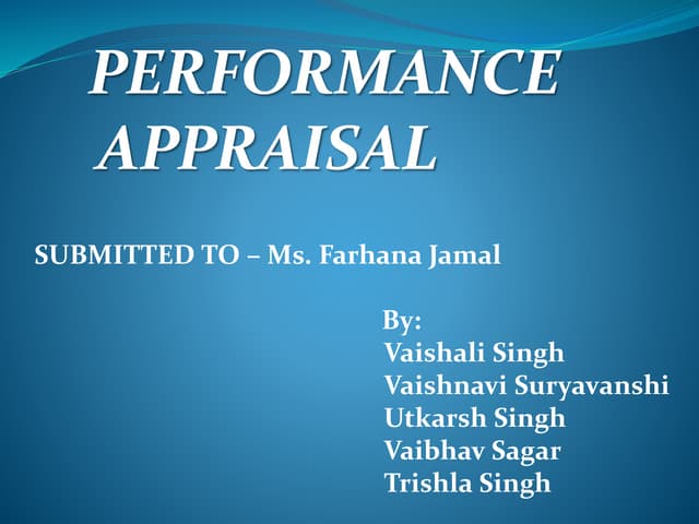 Performance appraisal final ppt.