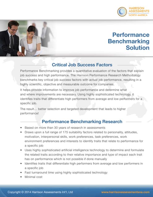 Harrison Assessments Performance Benchmark Solutions