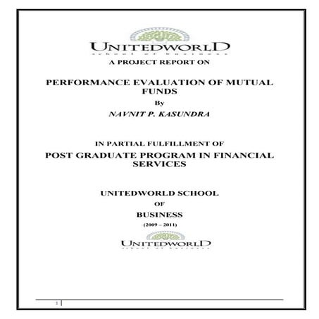 Performance evaluation of mutual funds