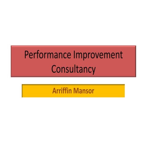 Performance improvement consultancy