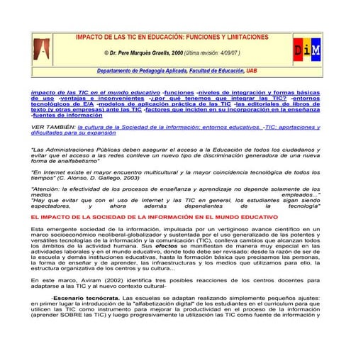 Peré marqués   tics en la educación