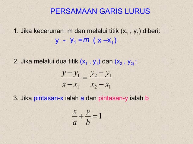Persamaan garis lurus