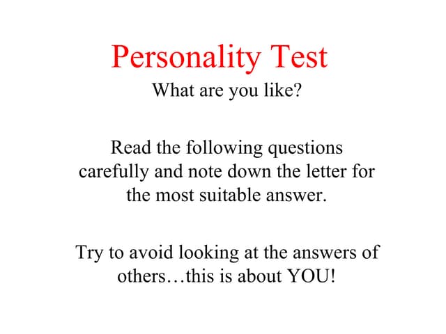 Personality Test
