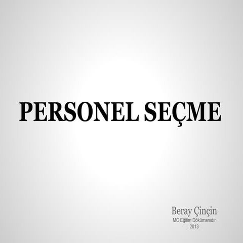 Personel seçme
