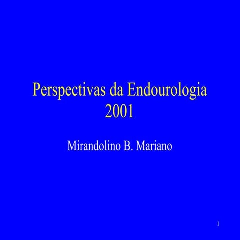 Perspectivas da Endourologia 2001