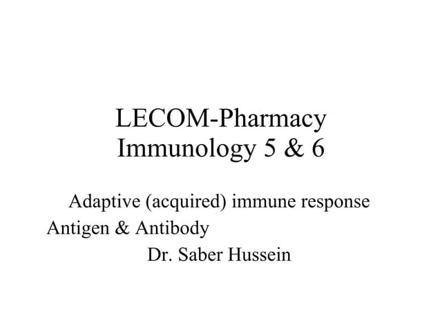 Pharm immuno5-6serv adaptive immune response ag-ab