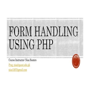 Form Handling using PHP