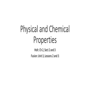 Physical and chemical properties of matter