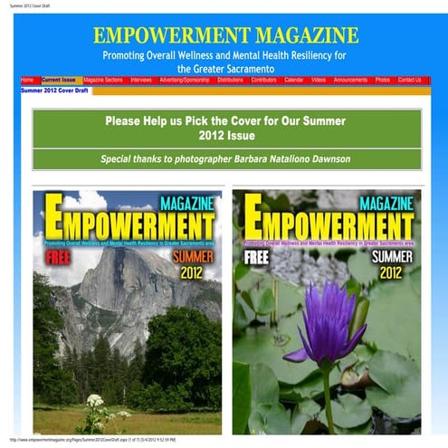 Pick the cover for our summer 2012 issue