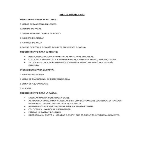 Pie de manzana