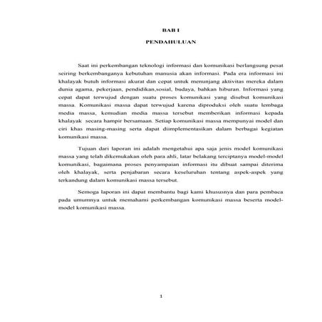 Model Komunikasi Massa