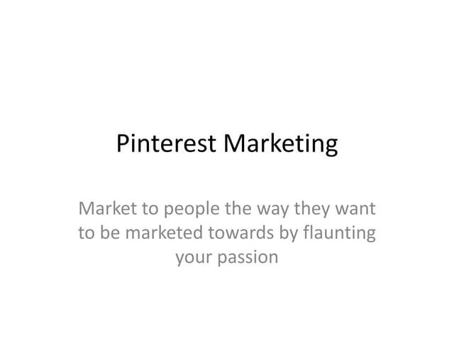 Marketing on Pinterest 