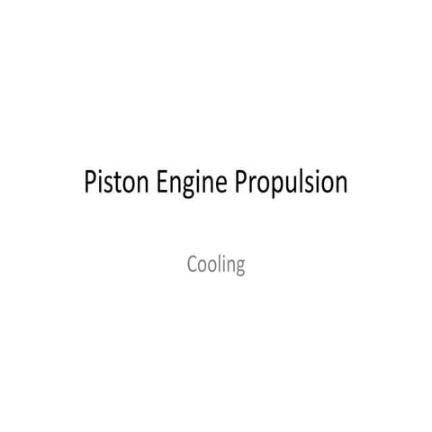 Piston Engines: Cooling