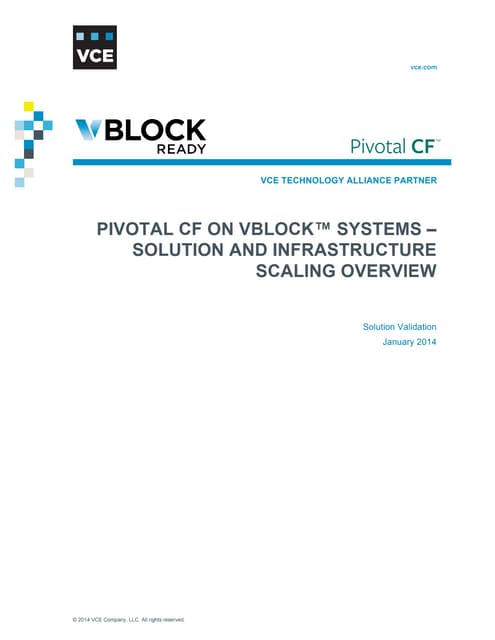 Pivotal CF on Vblock  Systems 
