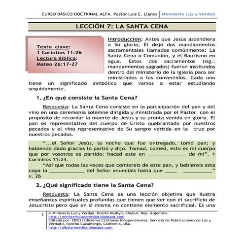 Plan alfa 7 santa cena