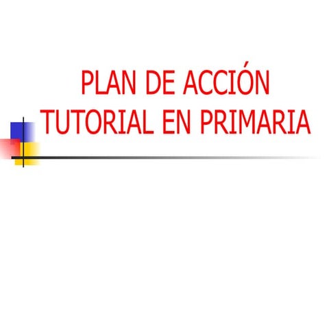 Plan De Accion Tutorial En Primaria