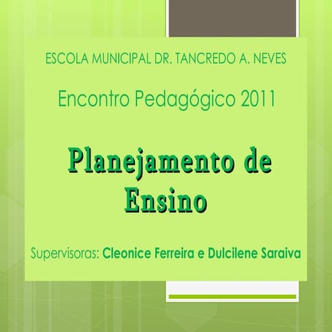 Planejamento de Ensino