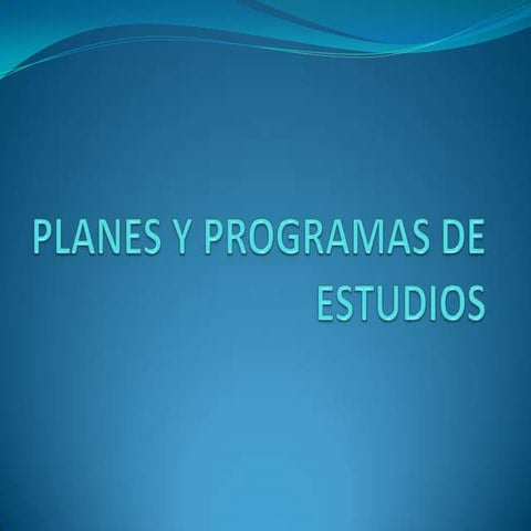 Planes y programas de estudios
