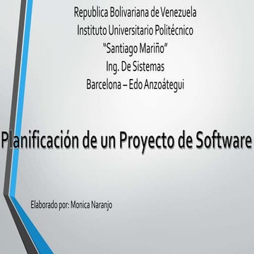 Planificación de un proyecto de software