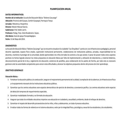 Planificacion anual 2014 2015