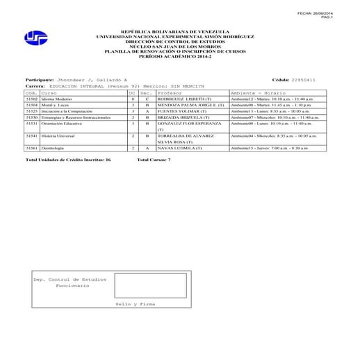 Planilla inscripcion