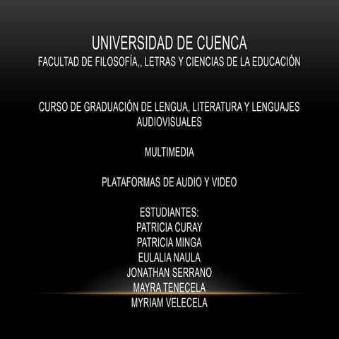 Plataformas de audio y video,,