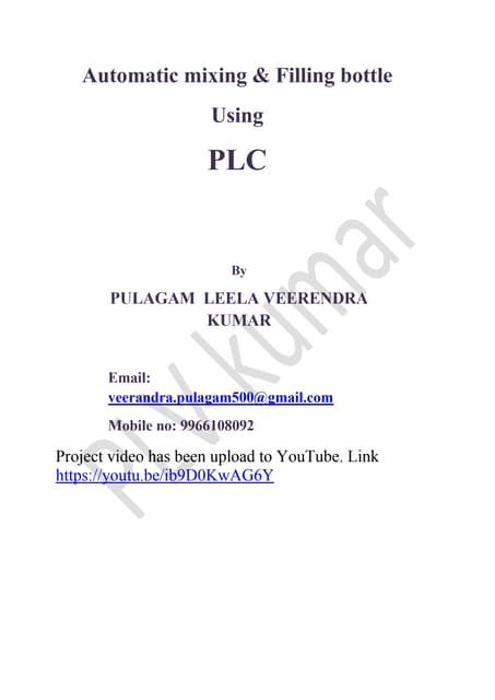 automatic mixing & filling bottle using PLC