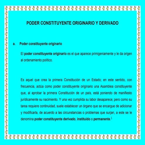 Poder constituyente originario y derivado