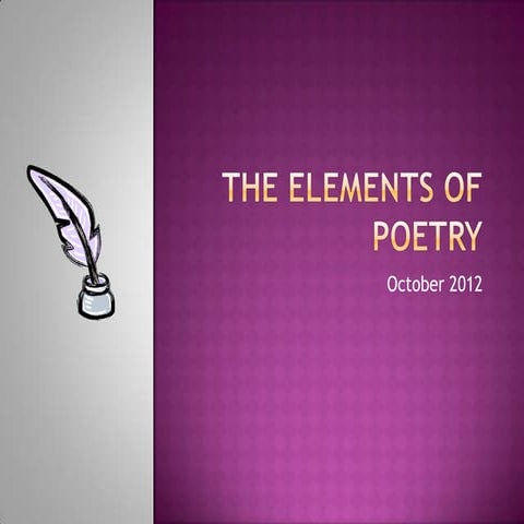 Elements of Poetry 2012