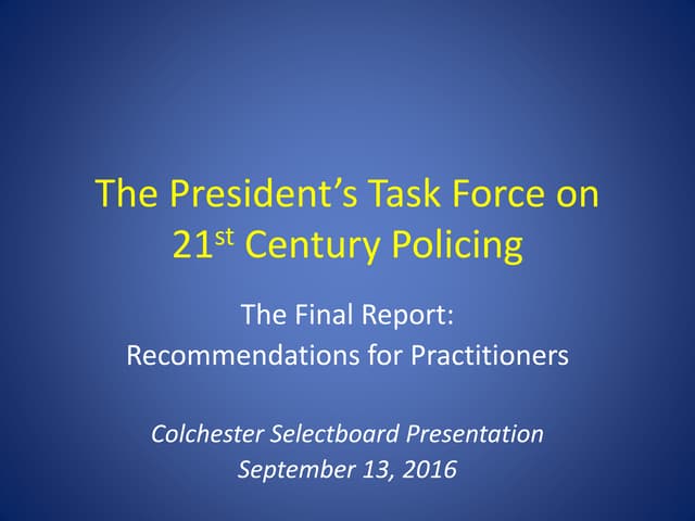 21st Century Policing Presentation