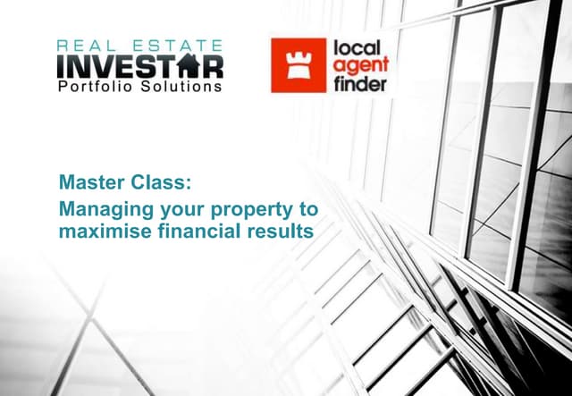 Webinar: Managing your property manager to maximise financial results