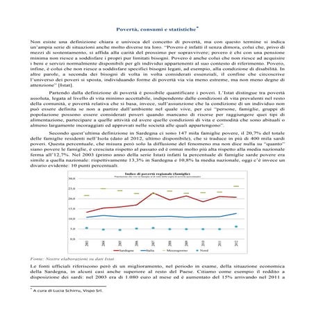 Povertà e consumi delle famiglie  - Rapporto Caritas 2013