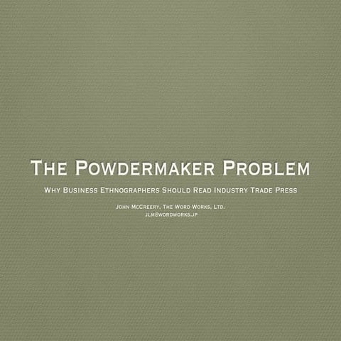 Powdermaker problem iuaes 2016v2