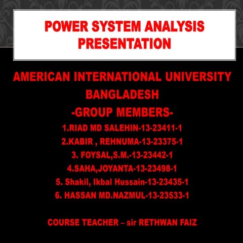 Power system-analysis-presntation