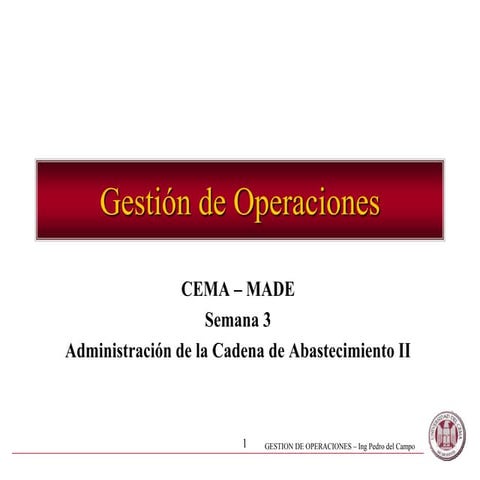ADMINISTRACION DE LA CADENA 