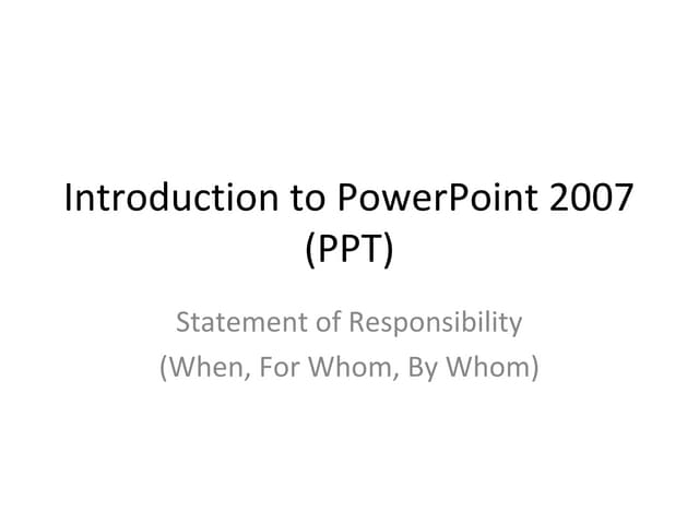 Power point2007instruction