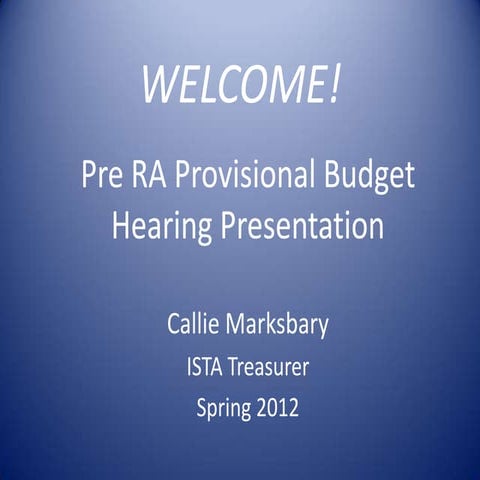 Budget Hearing 2012