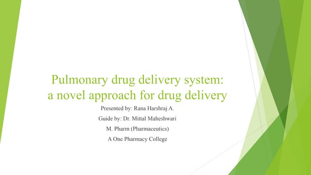 pulmonary drug delivery system 