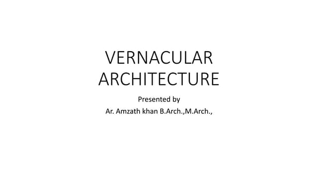 vernacular architecture 