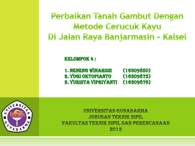 Perbaikan Tanah Gambut 