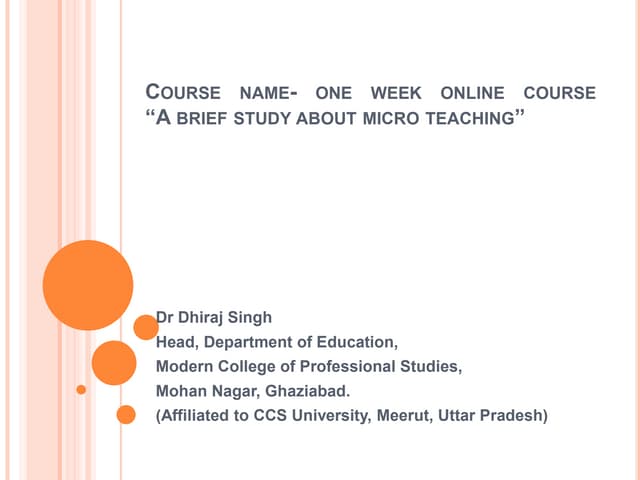 Introduction of  Micro Teaching