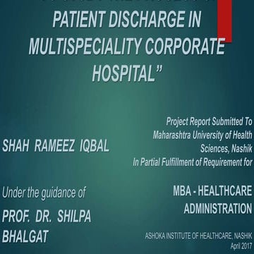 Patient Discharge Process in Corporate Hospital _ PPT