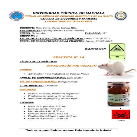 Practica 14. intoxicacion por cobalto