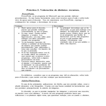 Valoración de recursos.