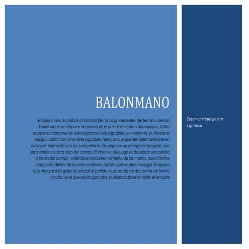 Práctica 3.1.  balonmano demostración.